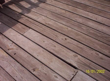 Weathered deck boards.