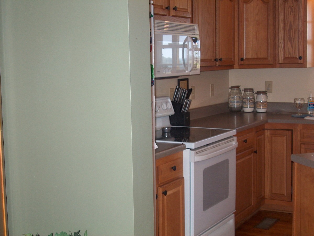 Paint Color Advice For Kitchen With Oak Cabinets And Floors And White Appliances Thriftyfun