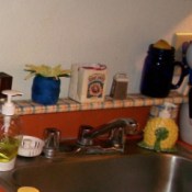 Shelf for over the kitchen sink, to store decorative items.