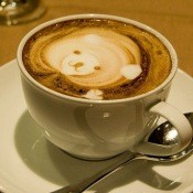 Bear coffee art