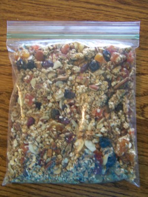 granola in Ziplock bag