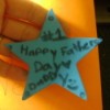 Foam star with "Happy Father's Day" written on it