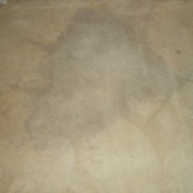 Grayish stain on tan carpet