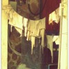 Laundry hanging on line in doorway