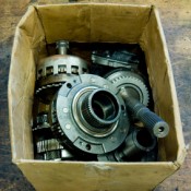 car gear parts in carton box