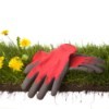 Garden gloves displayed on grass