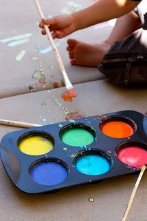 Liquid Chalk in Muffin Tins