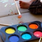 Liquid Chalk in Muffin Tins