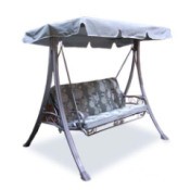 Yard swing with canopy.
