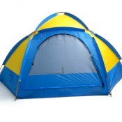 Blue and Yellow Dome Tent