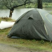 Cleaning a Tent, Tent in wet conditions