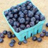 Blueberries in a berry basket.