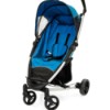 A blue baby stroller.