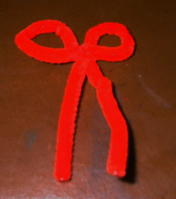 Red Bow made from pipe cleaner