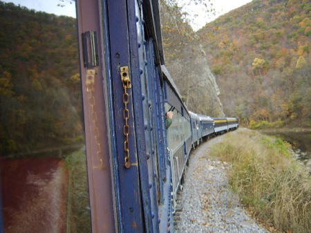 Looking back at train