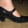 Black leather women's shoes.