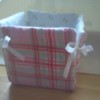 Fabric Box with ribbon ties