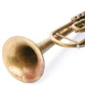 Uses for Old Musical Instruments, Old trumpet on a white background.
