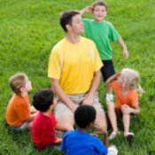 Group of Kids with Camp Counselor