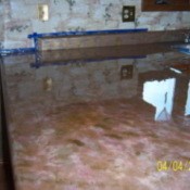 Painted laminate countertop.