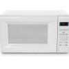 Photo of a white microwave oven.