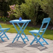 Blue Chairs and Table on Patio