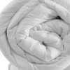 End view of rolled comforter.