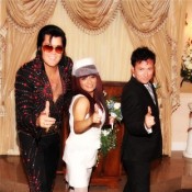 Elvis with Bride and Groom All Giving Thumbs Up