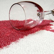 Glass of Red Wine Spilled on Carpet