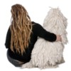 Backs of a Girl and Standard Poddle with Dreadlocks