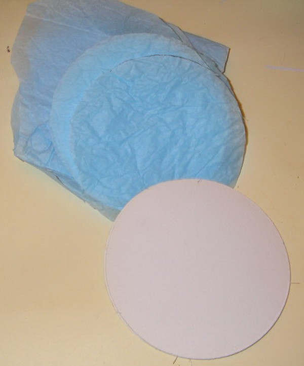 Circles of Blue Tissue Paper