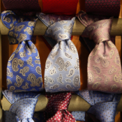 Neckties Tied to a Wooden Dowel