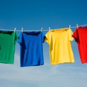 Primary Colored Shirts on Clothesline