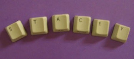 Photo of magnets made with keyboard keys.
