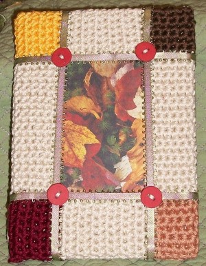 crochet frame in fall colors