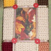 crochet frame in fall colors