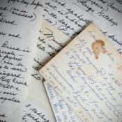 Creating a Family Cookbook, Scattering of handwritten recipes including the occasional food spots.