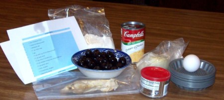 Ingredients for muffins laid out on table