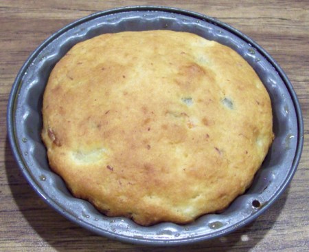 Close up of finished Cream of Chicken Soup Muffin Top in pan