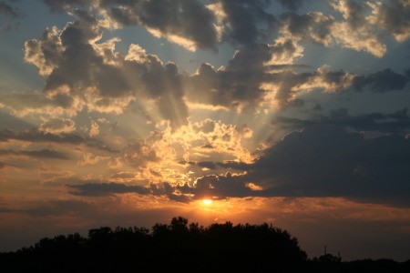 Beautiful Sunrise Over a Hill