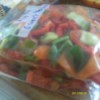 A bag of frozen peppers.