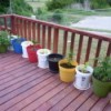 Row of Containers for Plants on Deck