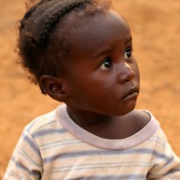 African baby in a t-shirt.