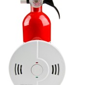 A smoke alarm and fire extinguisher for your home.