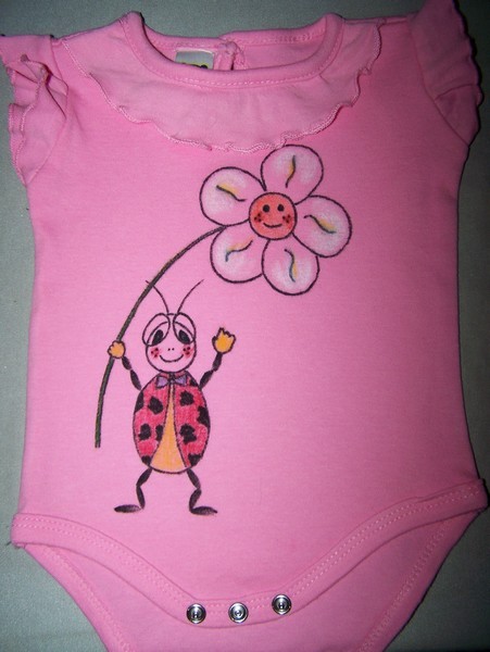 Hand-Painted Ladybug Onesie