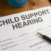 Court Paperwork regarding a child support hearing.