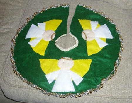 Photo of a homemade tree skirt.