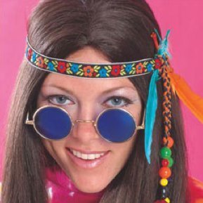 Hippie Chick with Round Glasses on