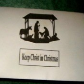 Nativity Christmas card - Finished card with words "Keep Christ in Christmas."