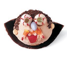 Vampire cupcake made with candy.